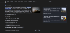 Google’s AI made a mistake, saying Airbus was involved in the Air India crash.