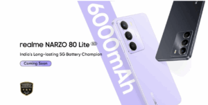 Realme Narzo 80 Lite 5G is launching soon in India with a 6,000mAh battery and sub-₹10,000 price. Check details.