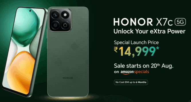 Honor X7c 5G Launched in India at ₹14,999 With Snapdragon 4 Gen 2
