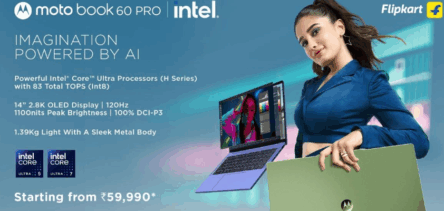 Moto Book 60 Pro with Intel Core Ultra and AI Features Launched in India