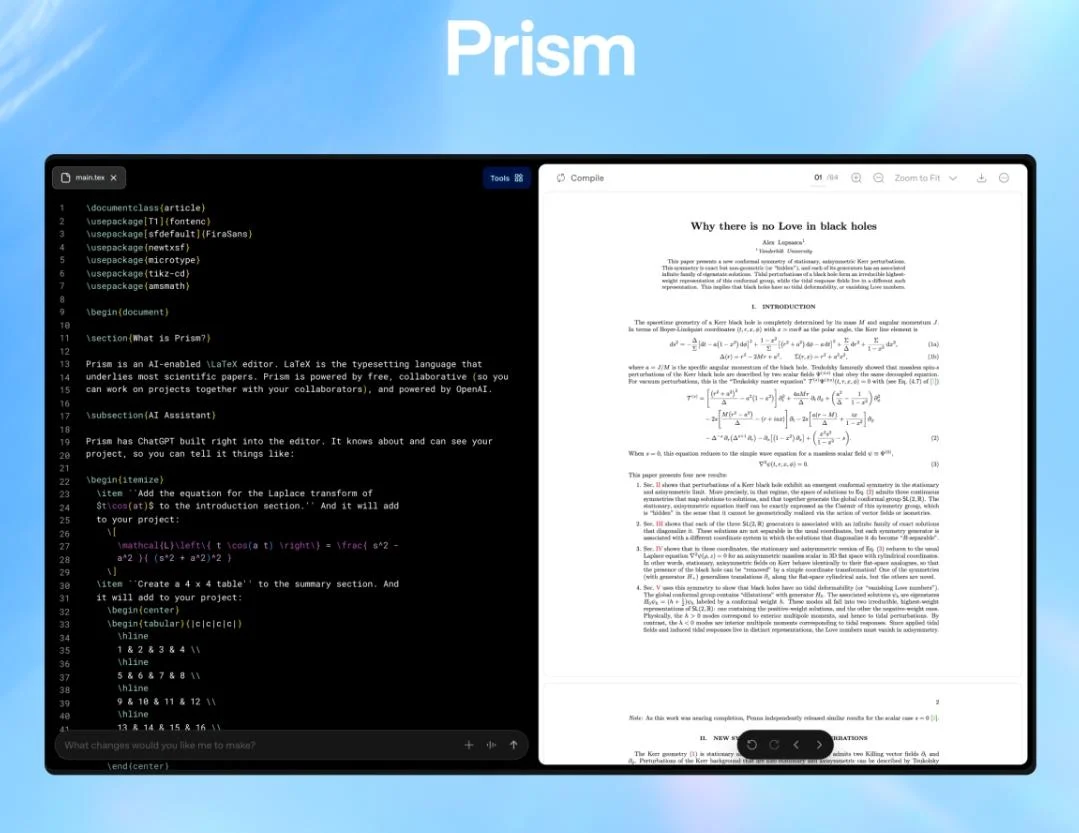 OpenAI Prism Brings GPT-5.2 Into Scientific Writing