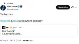SpaceX acquires xAI in $1.25 trillion mega deal