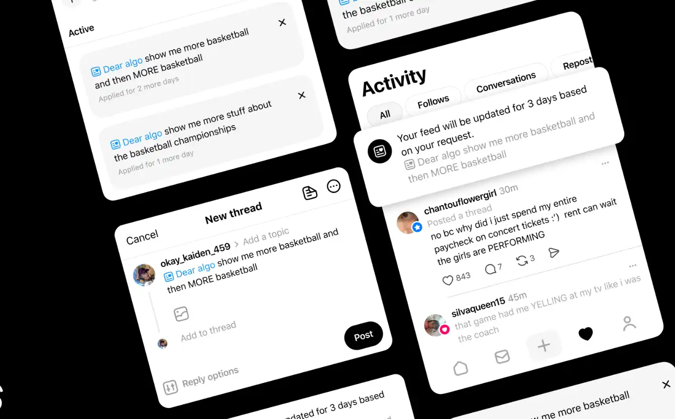 Threads Launches ‘Dear Algo’ AI Feature to Personalize Feed