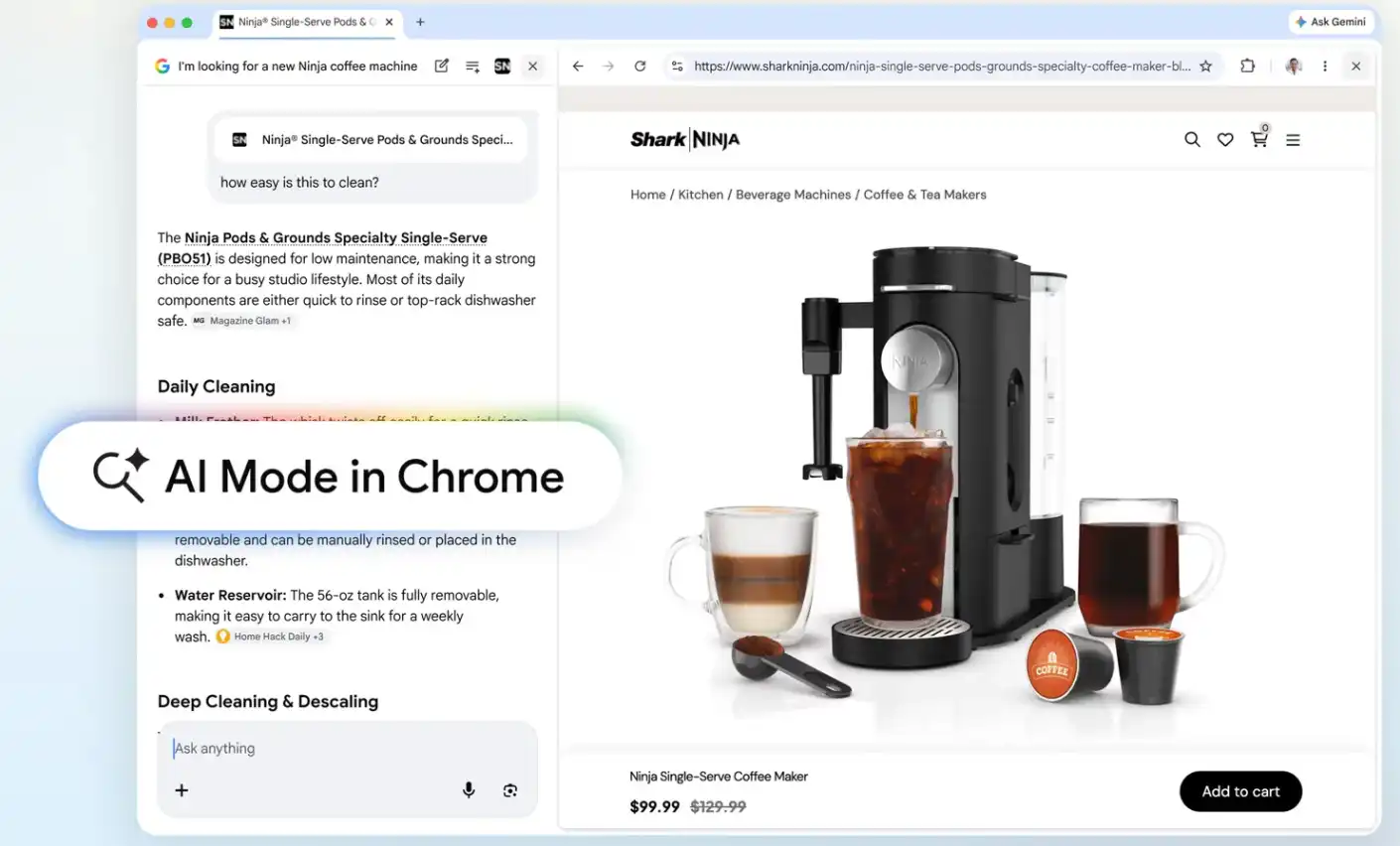 Google AI Mode Now Opens Web Pages Side-By-Side in Chrome